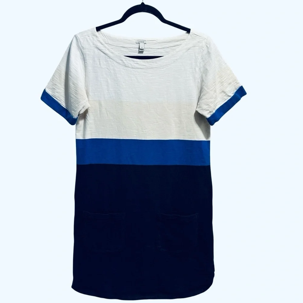 J. Crew colorblock striped nautical coastal summer shift dress Size S